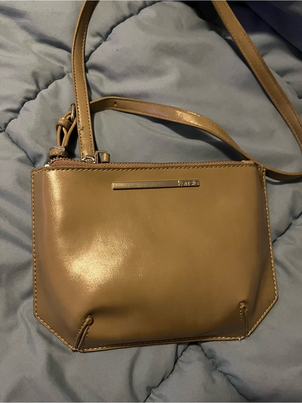 Kensie Faux Leather Crossbody Bag in Taupe